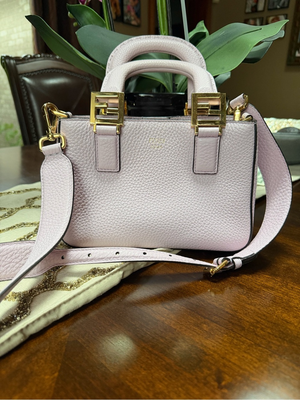 Fendi Lilac Selleria Small Crossbody Bag